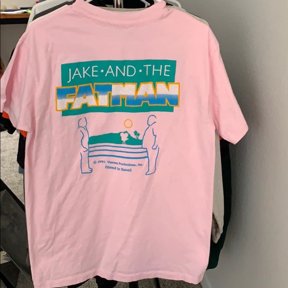 Single stitch pink tv tee